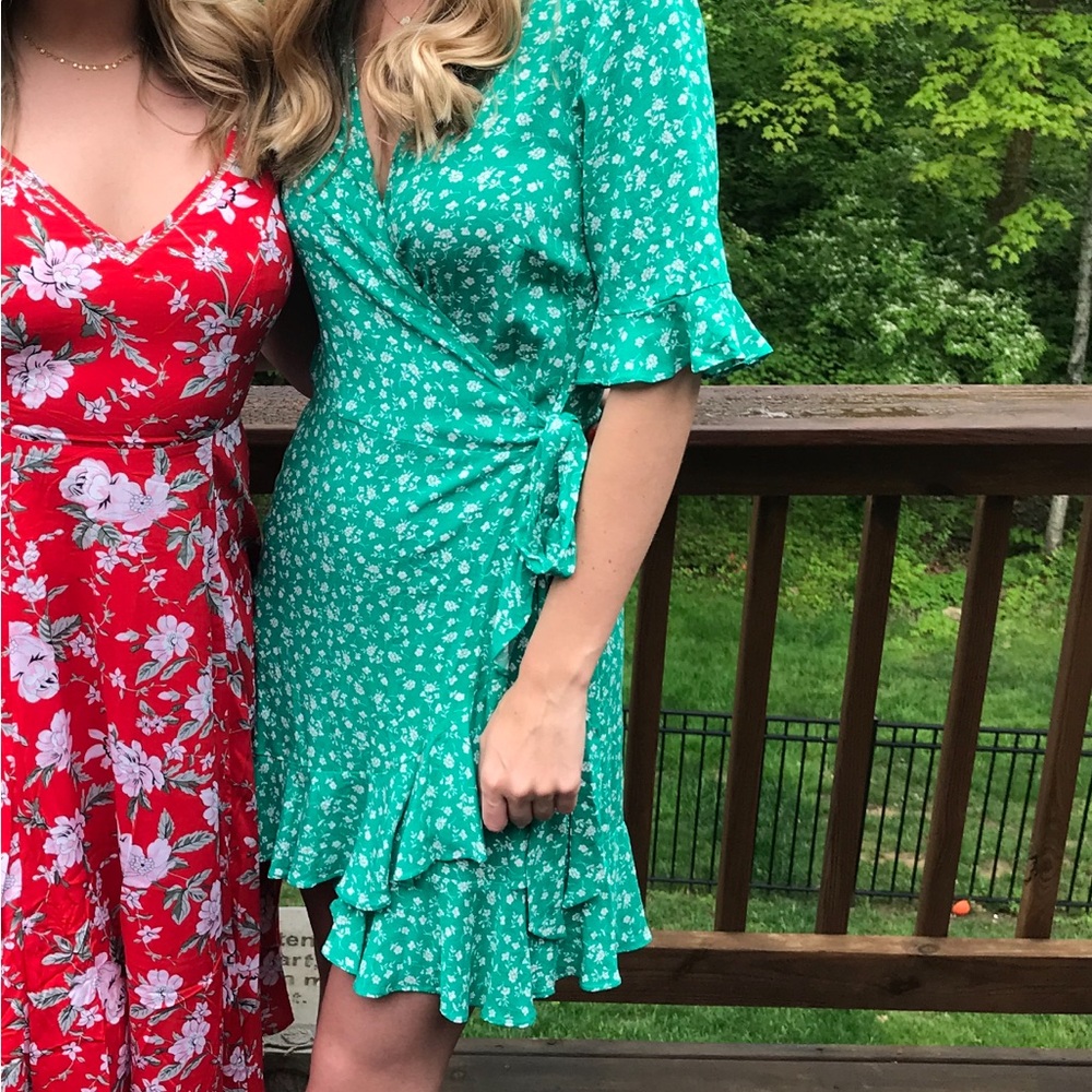 Elodie Green Floral Mini Dress